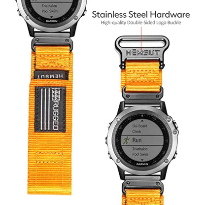 Compatible with Garmin Watch Band, Super Strong Nylon Sport Band with Woven Buckle, for Firthnix/Forerunner/Vivoactive/Approach/MARQ/Quatix/D2 Series