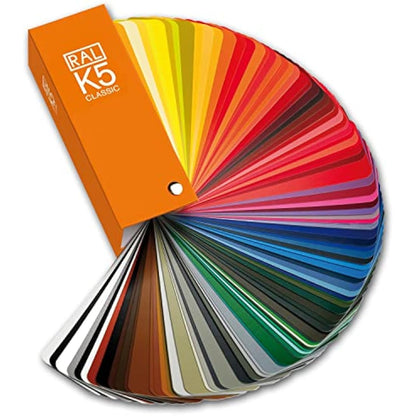RAL K5 Colour Chart, 215 Full Page Colour Swatches, Gloss, 8 Languages - water-based