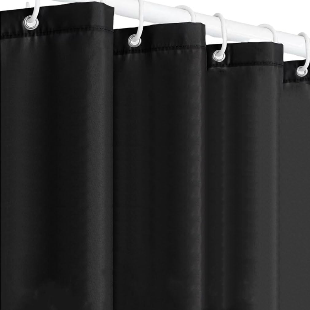Shower Curtain for Bathroom, Water and Mould Resistant PEVA Bathroom Curtain with Grommets & 12 Hooks, Machine Washable, 180 x 180 cm (71 x 71 Inch)