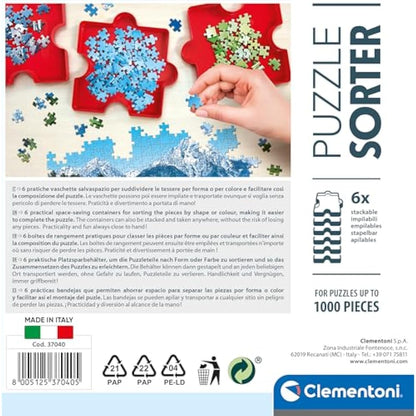 Clementoni- Puzzle Sorter: 6 Trays for Easy Jigsaw Puzzle Sorting Up to 1000 Pieces (10+ Months)