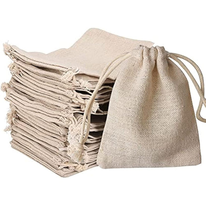 nuoshen 30 Pcs Hessian Bags, 8 X 10 CM Burlap Bags Cotton Drawstring Bag Hessian Fabric Small Drawstring Bag Gift Bag for Jewelry Wedding Christmas Party and DIY Craft