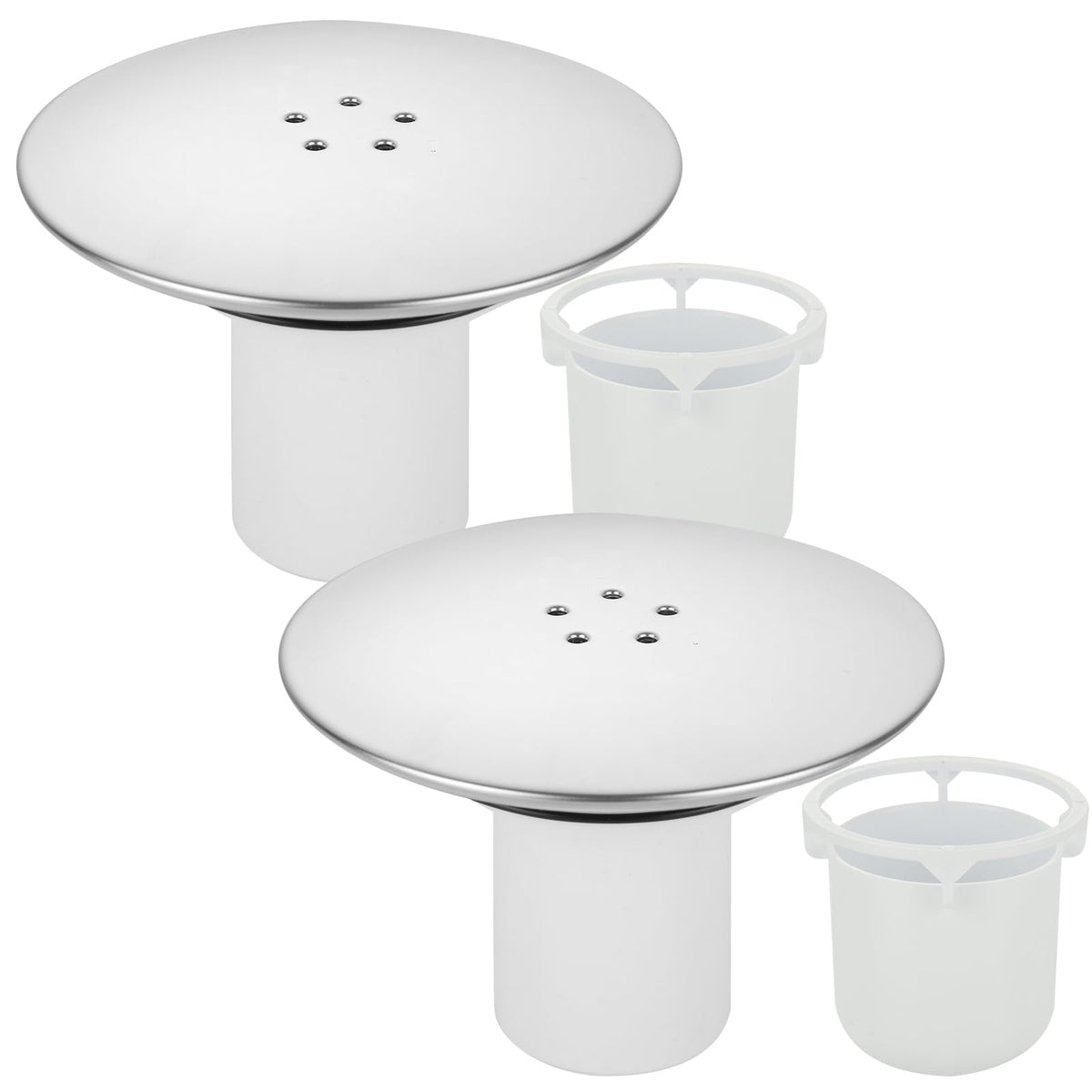 ASelected 2 Pack Shower Drain Cover Replacement, Chrome Shower Trap Cover, 90 Mm or 115 Mm Shower Plughole Cover Removable Top Shower Waste Trap