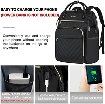 VANKEAN Laptop Backpack for Women Men 17.3 Inch Stylish Computer Work Backpack, Waterproof College Daypack Backpacks with USB Port & RFID Blocking, Business Travel Backpack