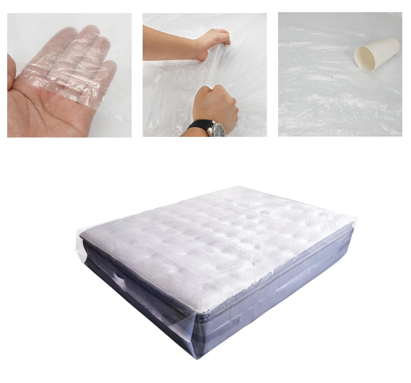 Just Accessories Premium Mattress Storage Bag – Robust Protection for Moving & Storing – Shields Against Dust, Stains, and Pests (Double)