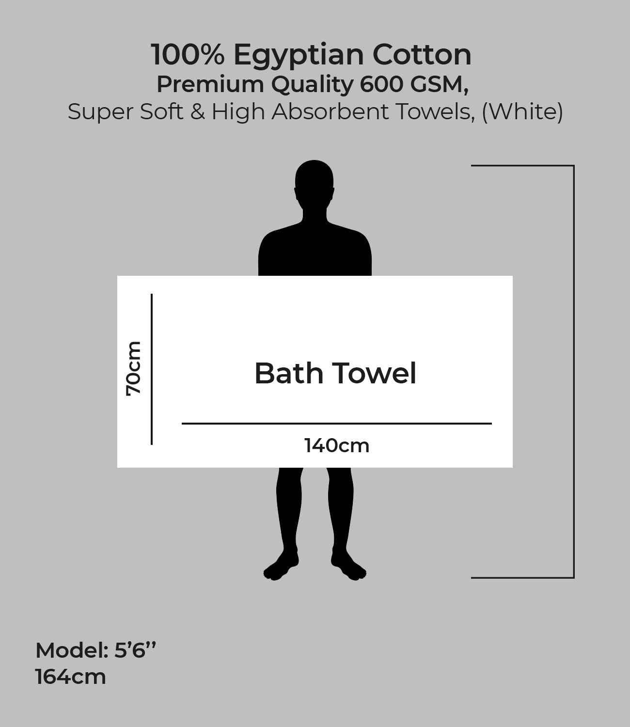 MistyMorning Bath Towels Pack of 2, Extra Large (70x140cm), Luxury 100% Cotton 500GSM Super Soft & Highly Absorbent Quick Dry Luxury Bathroom Towels
