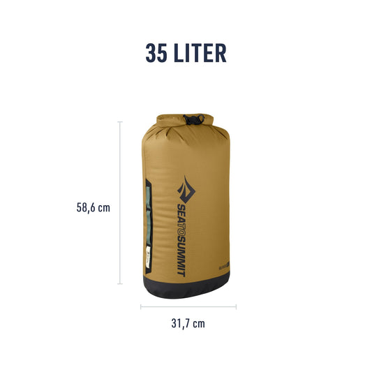 Sea to Summit - Big River Dry Bag XL 35L - Waterproof - Roll-Top - Resistant Fabric - Grab Handles, Lash Point & D-Ring - For Kayaking & Motorcycle