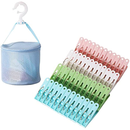Clothes Pegs For Washing Line Pack of 48，Strong Grip Laundry Pegs for Windproof Supplies ，Rust Resistant pegs with bag for Home and Garden