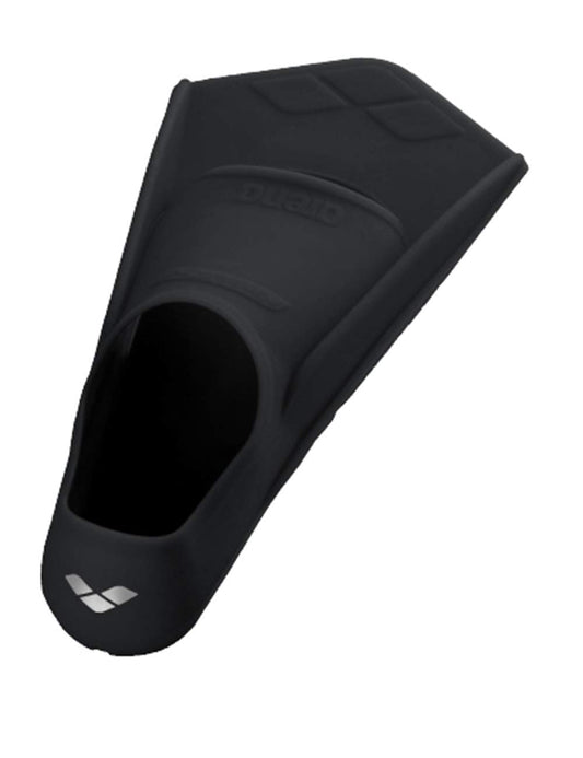 arena Powerfin Swimming Pool Training Fins, Adult Swimming Pool Fins, 100% Silicone Fins, Comfortable Short Swimming Pool Fins, 6-7, Black