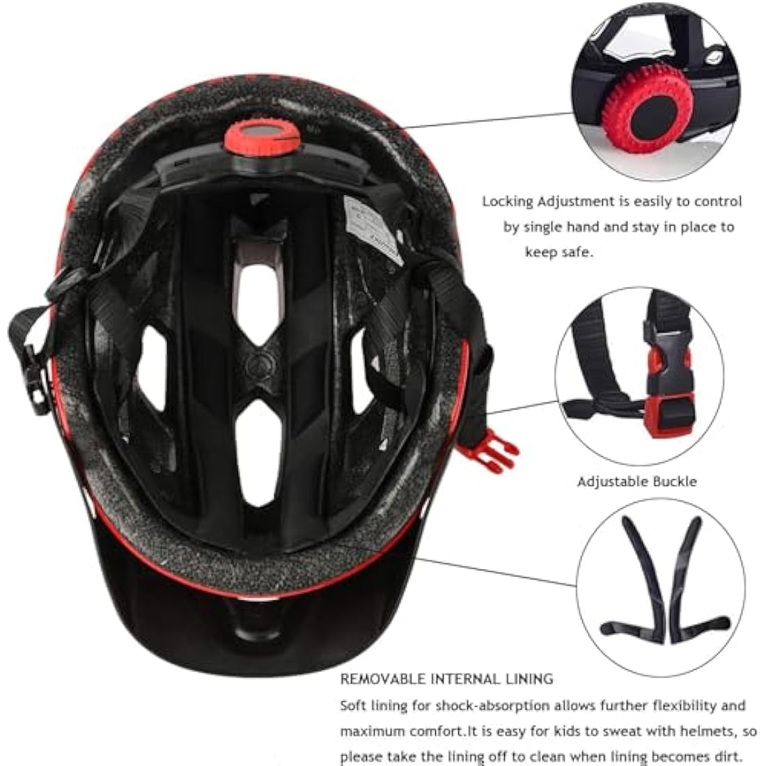 Kids Helmet, Exclusky Kids Bike Helmet Child Boys Girls Bike Helmet Age 5-13 Adjustable Bicycle Scooter Skating Cycle Helmet 50-57cm