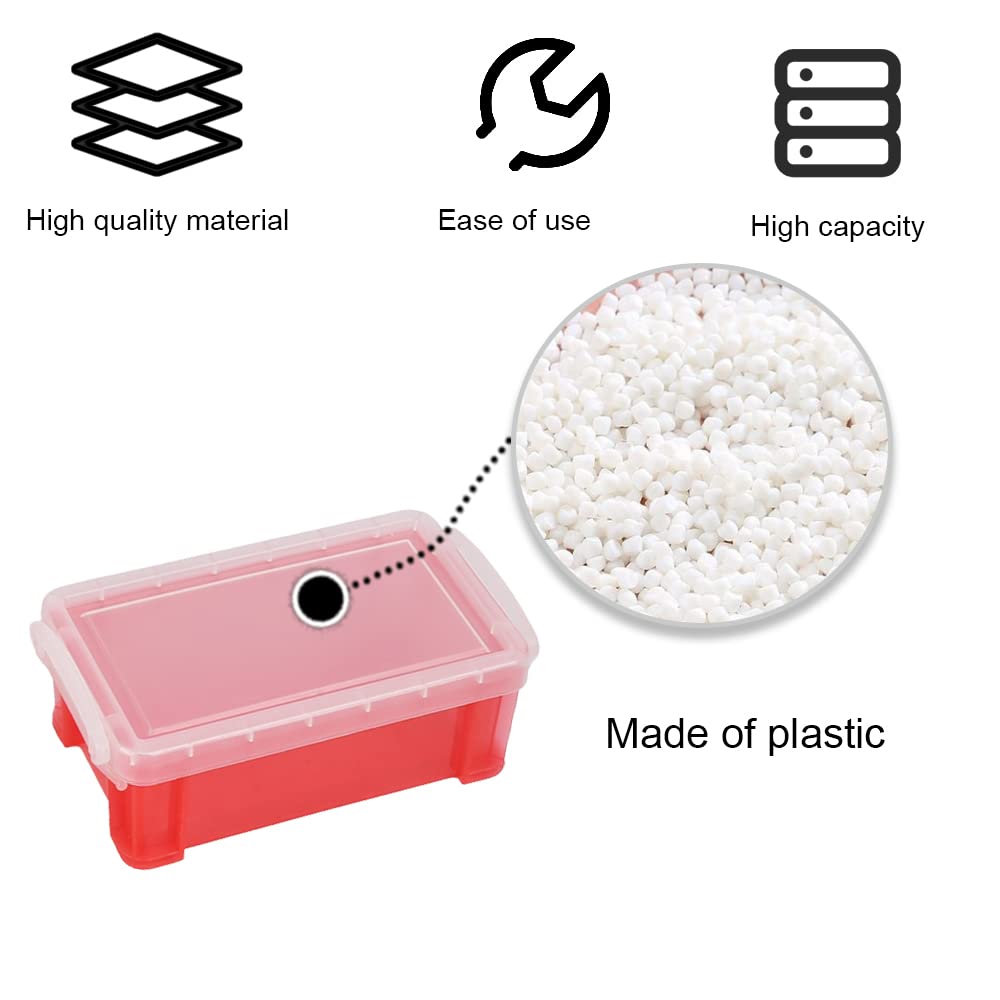 Dtlecyj Small Plastic Storage Box with Lid 3 Pcs Clear Plastic Storage Boxes with Snap Stackable Containers for Desk Storage Bedroom Family