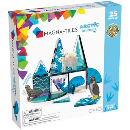 Magna-Tiles Arctic Animals 25-Piece Set - 3D magnetic building tiles, Clear Colours