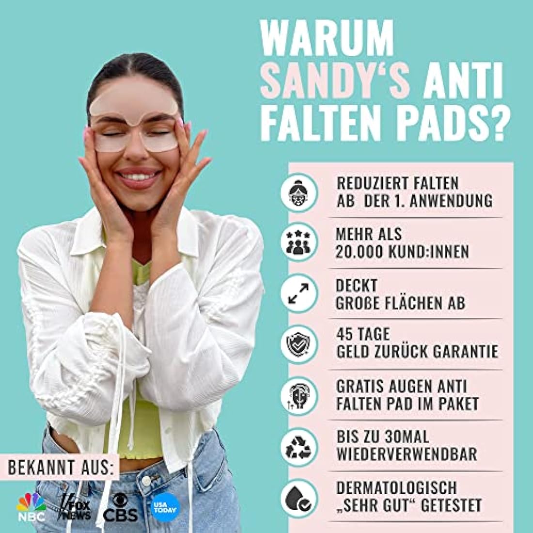 2-in-1 Sandy Skin® | 2x Forehead Pad & 1x Eye Pads | Forehead Pad | Eye Pads Wrinkle Reduction | Wrinkle Wrinkle | Forehead Wrinkle Pads | Forehead Wrinkle Reduction | Forehead Pads Against Wrinkles