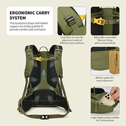 SKYSPER Rucksack 35L Hiking Backpack, Lightweight Travel Backpack Camping Trekking Backpack for Men Women