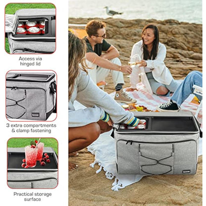 bomoe Cooler Bag Foldable – Beach Cooler Bag – Insulated Picnic Bag with 16h Cooling Function – Small Lunch Bag – Cooler Food Bag with Extra Pocket