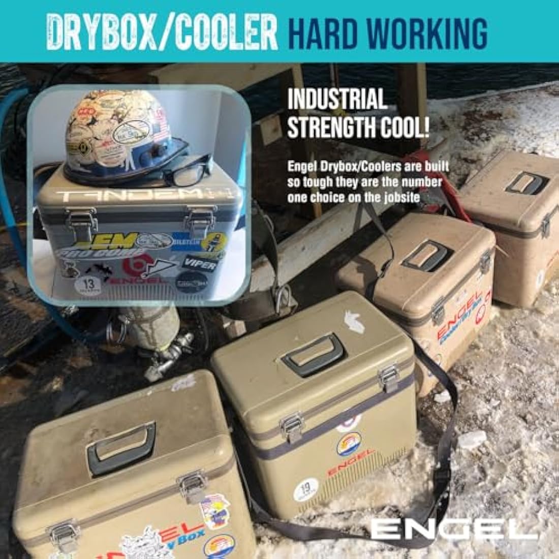ENGEL Cooler Box 12.3 L - Leak-Proof, Air Tight, Drybox Cooler for Camping, Fishing, Hiking,Picnic - Mini Ice Boxes Large Enough for 15 Cans, 38 x 25.4 x 28.5 CM Small Cool Box for Drinks and Food