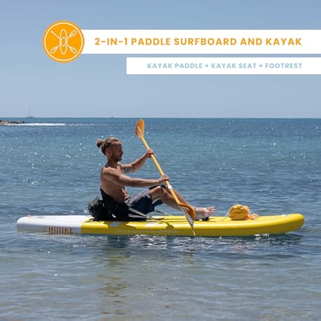 HUIIKE Stand Up Paddle Board for Adults with Accessories Included, Oar, Fins, Pump. Inflatable Sup Board Great Stability and Resistance. 10’ x 33" x 5.9", Maximum Load 286 lb