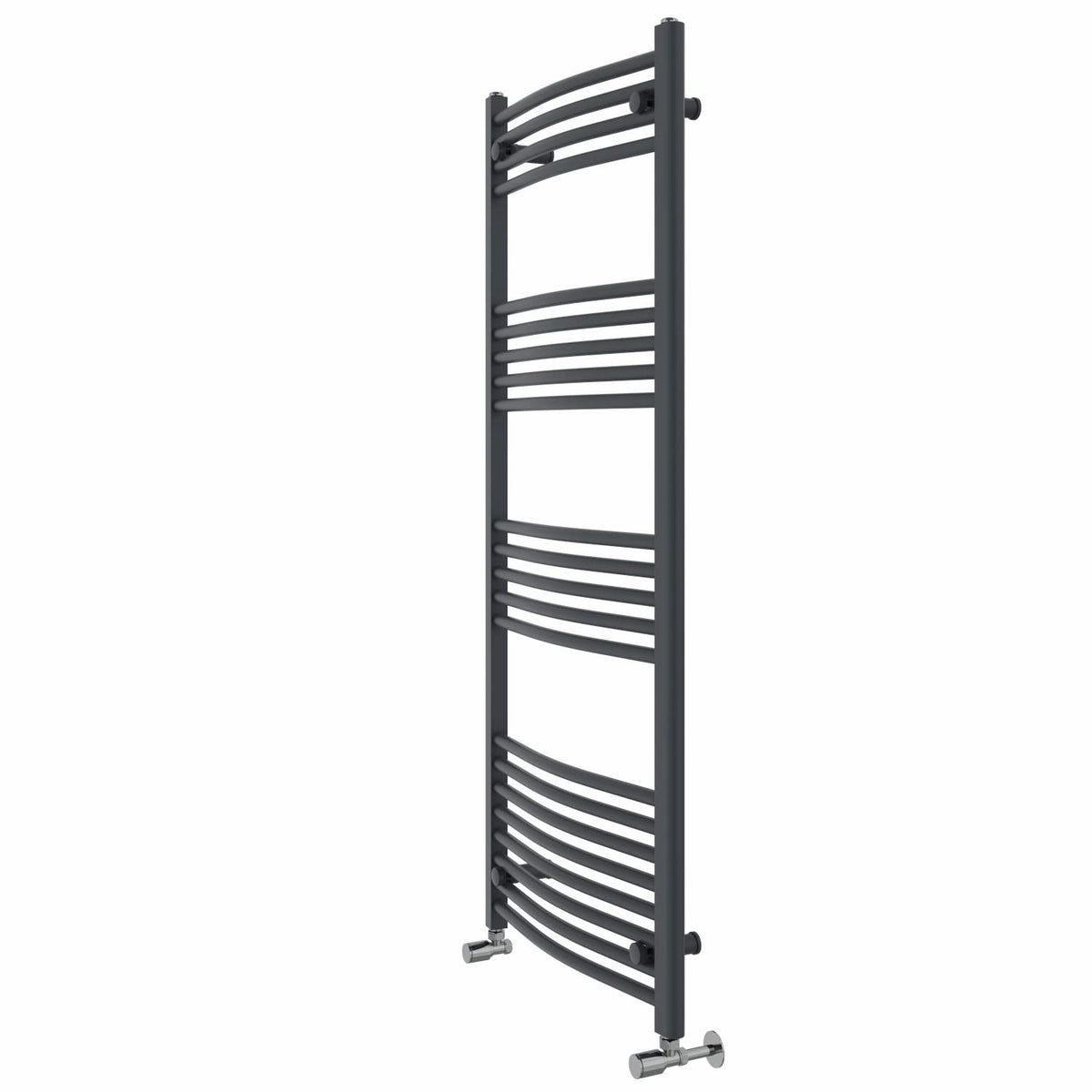Warmehaus Curved Bathroom Heated Towel Rail Radiator Grey 1400x600mm