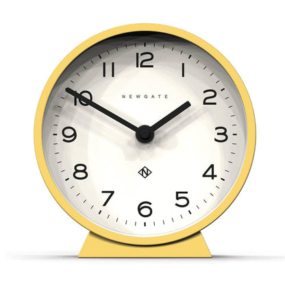 NEWGATE? M Mantel Silent Sweep Mantel Clock - 'No Tick' - A Modern Mantelpiece Clock - Small Mantel Clocks - Minimalist Dial - (Cheeky Yellow)