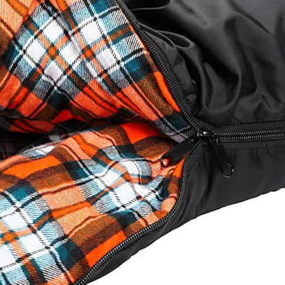 Winter 0 Degree Double Sleeping Bag, Double Wide Queen Size 2 Person Sleeping Bag With 100% Cotton Flannel Lining, Warm And Waterproof For Camping, Fishing or Hunting in Cold Weather