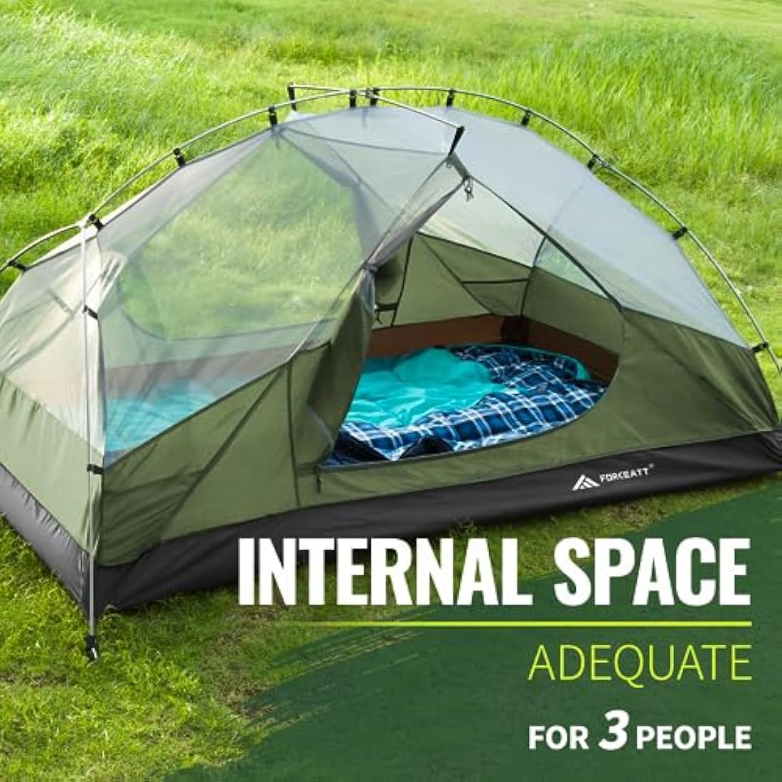 Forceatt Camping Tent,2-3 Man Tent for Outdoor PU3000mm Waterproof Tent Lightweight & Portable easy set up for Hiking Backping Eurohike
