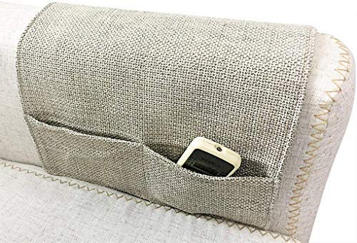 JINTN Linen Sofa Armrest Organiser Armrest Caddy Pocket Organizer Recliners Sofa Couch Arm Chair Caddy TV Remote Control Holder Organizer Cell Phone