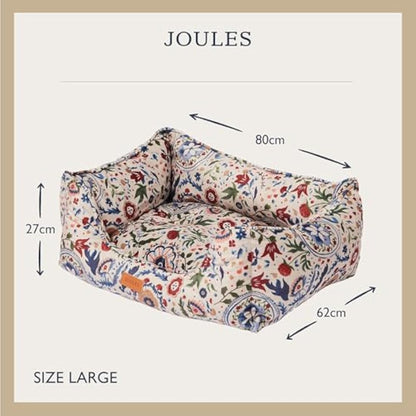 Rosewood x Joules Festival Floral Box Bed for Dogs, Large Dog Bed, Padded Sides, Non-Slip Base, Luxury Pet Bed for Large Dogs
