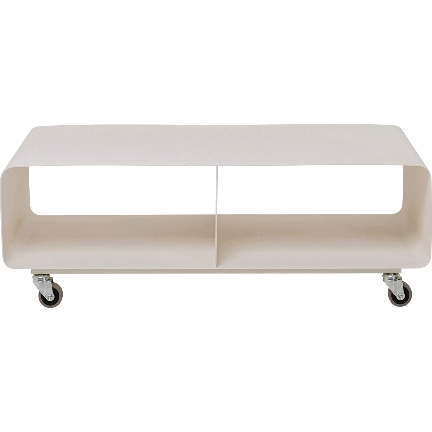 Kare Design Lowboard Lounge M, Creme, Metal, Modern, Rollable Shelf Storage, Space-Saving Furniture, Room Decor, Home Decor for Living Room, Bedroom
