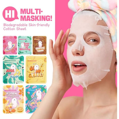 ZealSea Sheet Mask Face Mask Skin Care (Pack of 21) Beauty Facial Mask Kids Spa Face Mask Birthday Party gifts Women, kids Girls Skincare - Hydrate, Brighten, Moisturize,Soothe for All Skin Types