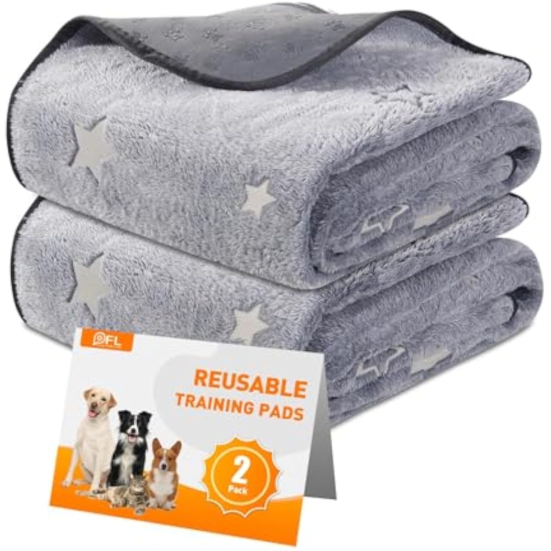 Washable Puppy Pads, 2 Packs Fast Absorption Reusable Puppy Pads, Dog Pee Pad, Waterproof Whelping Pads, Non-Slip Training Pads Pet Playpen Puppy Mat for Floor, Dog Crate -122x122cm