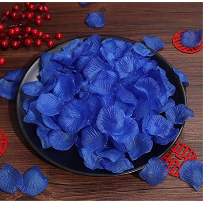 RuiChy 1000pcs Artificial Silk Rose Petals for Wedding Flowers Home Party Romantic Night Anniversary Valentine's Day, Dark Blue