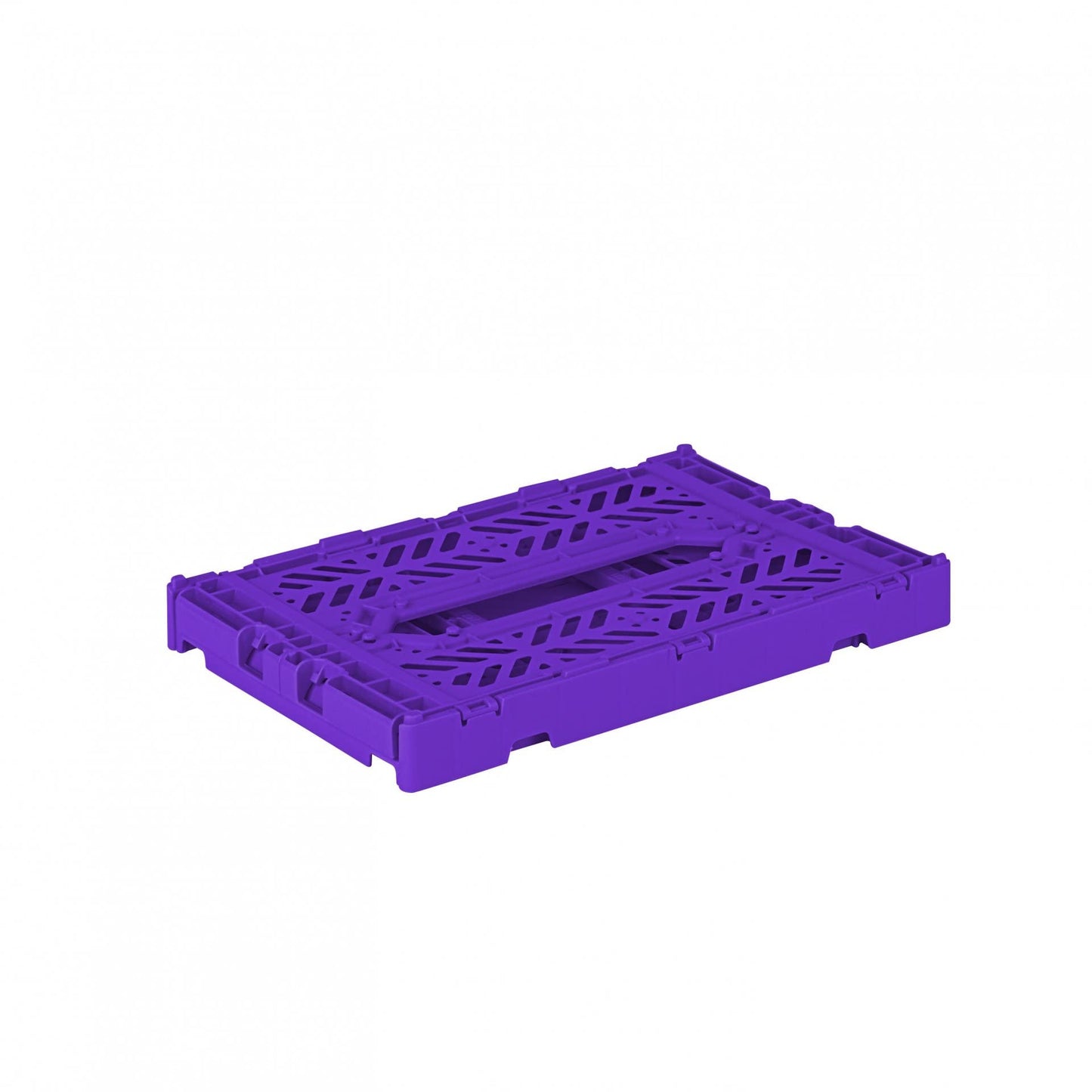 AYKASA Folding Crate, Sturdy Folding Box, Plastic, Stackable, Purple, Mini (27 x 17 x 11 cm)