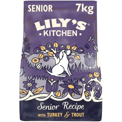 Lily’s Kitchen Made with natural Ingredients Senior Dry Dog Food Turkey & Trout Complete Nutrition 7kg Bag