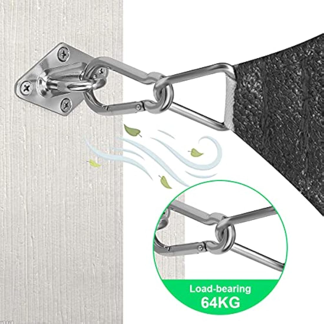 Sun Shade Sail Fixing Kit, M6 Heavy Duty Sun Sail Shade Hardware Kit, 304 Stainless Steel Awning Attachment Set for Garden Triangle and Square, Hardware Accessories Kit