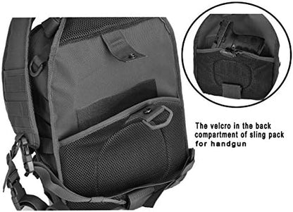 Gowara Gear Tactical Sling Bag Pack Military Rover Shoulder Sling Backpack (Black)