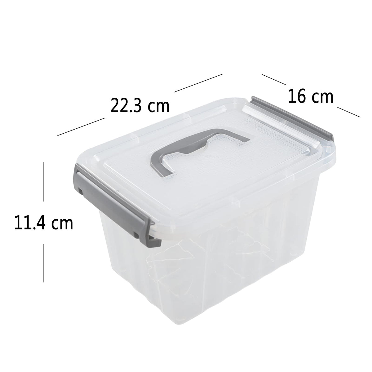 Jekiyo 6 Pack Plastic Storage Box with Lid, 3L Mini Clear Container Box