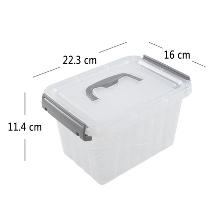 Jekiyo 6 Pack Plastic Storage Box with Lid, 3L Mini Clear Container Box
