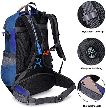 G4Free Hiking Backpack 50L Waterproof Backpack with Rain Cover for Mountaineering Travel Camping Trekking Outdoor Sports for Men Women