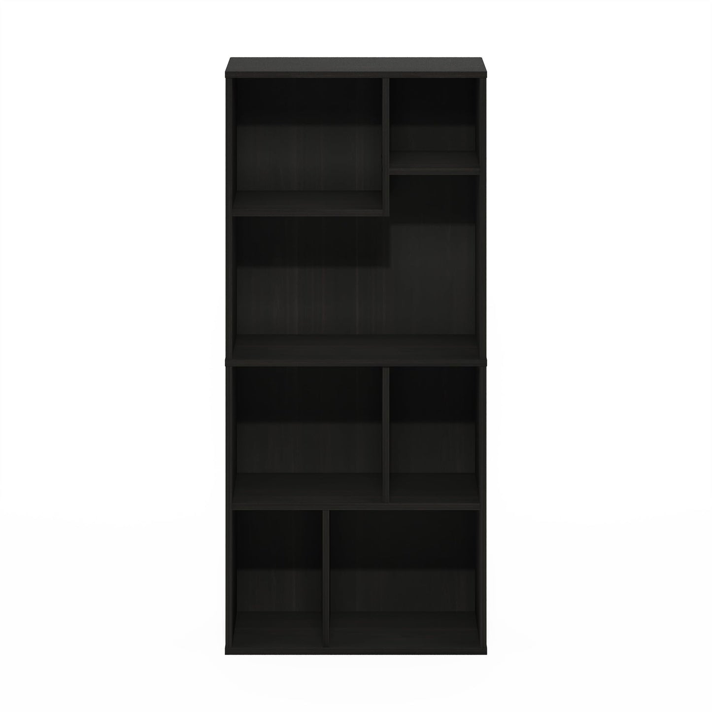 Furinno DALY Book Shelf, 7-Cube Bookshelf, Cube Storage Organizer Bookcase with Irregular Compartments, 9.4 x 18.9 x 42.1, for Living Room, Bedroom