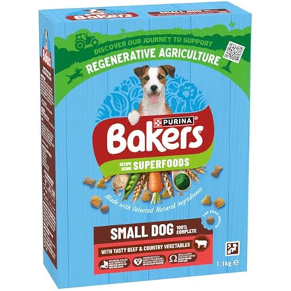 Bakers Small Dry Dog Food Beef & Veg, 1.1kg