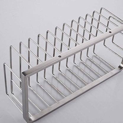 Konhard CS004 Solid Stainless Steel Bathroom Shower Caddy Wall Mount, Brushed Steel