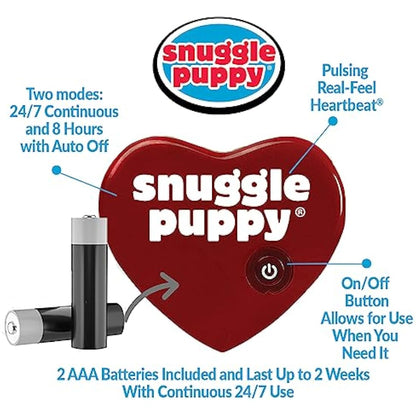 Original Snuggle Puppy Toy, Heartbeat Toy for Puppy, Dog Toys for Anxiety Relief, Calming Aid, Dog Heartbeat Toys for Behavioral Training in Brown and White