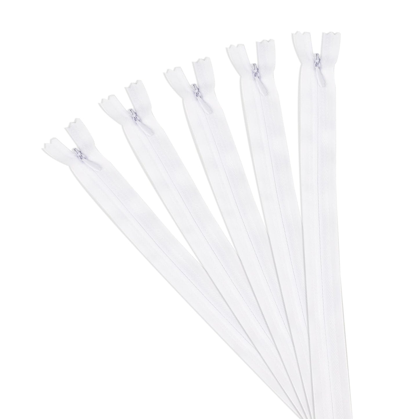 PULIANGLIU 5 Pcs Invisible Zips for Sewing, 40 cm 16 Inch White Zippers