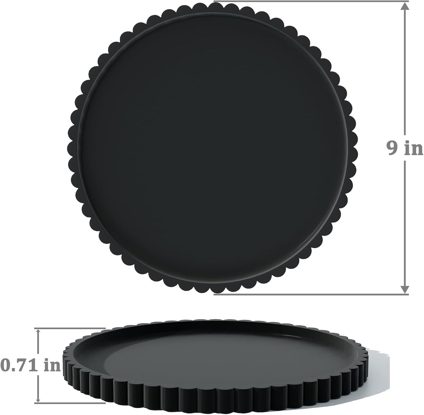 Silicone Bathroom Tray Round Vanity Tray Decorative Soap Holder Kitchen Countertop Organizer Coffee Table Decor for Candle, Perfume, Plant