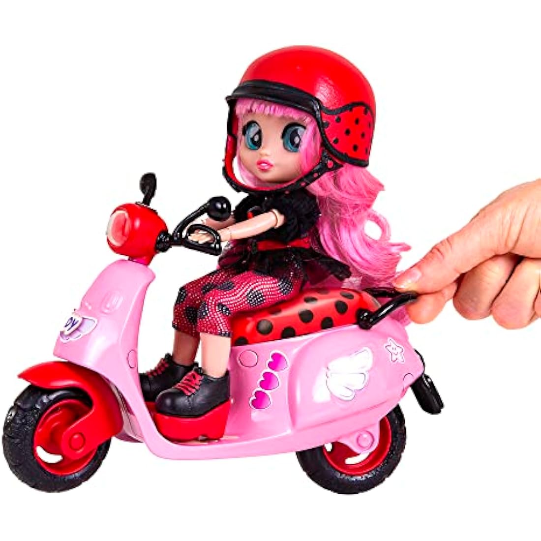Cry Babies BFF by Lady Playset Dolls Bambola BFF Lady Ha Il SUO Scooter, 10 Accessories, Giocattolo Bambine and Bambini +3 Anni