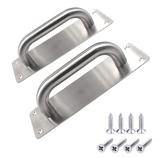 WANLIAN Pull Push Door Plate Handle Stainless Steel Heavy Duty Barn Door Pull for Shed Commercial Fire Door with Mounting Screws,Cupboard Toilet