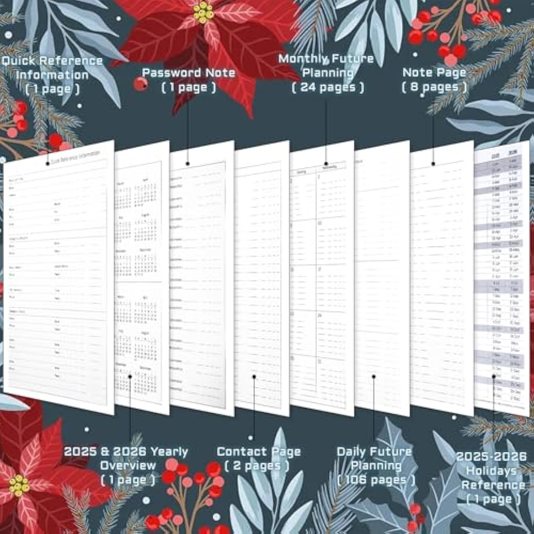 BLESWIN 2025-2026 Planner, 12 Months A5 Diary Week to View, JUL.2025-JUN.2026, Weekly Organiser Notebook, Weekly Planner Spiral Bound with Inner Pocket, Academic Diary for Life Work