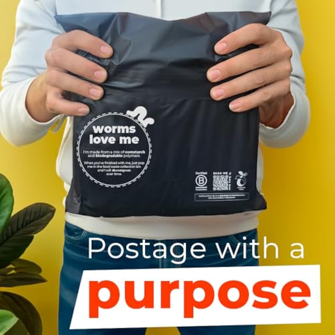 Simplelifeco UK Eco Friendly Compostable Mailing Bags (Medium: 12 x 16”, Pack of 10) - Compostable Mailers - Postage Bags - Eco Friendly Packaging