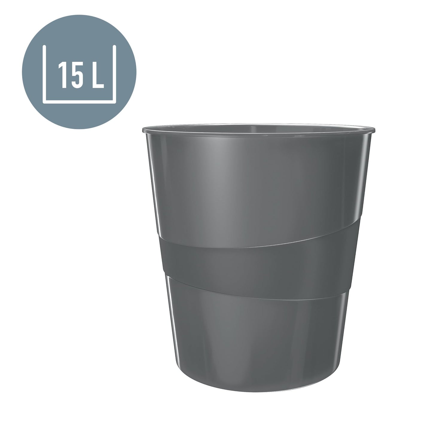 Leitz Wow 15 Litre Waste Bin, Red Bin, Plastic, 52781026