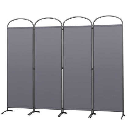 Angel Living Paravent 4 Panels Room Divider Protective Screen Wall Room Partition for Offices, Balcony, Bedroom, Outdoor Garden 224 x 182 cm Grey