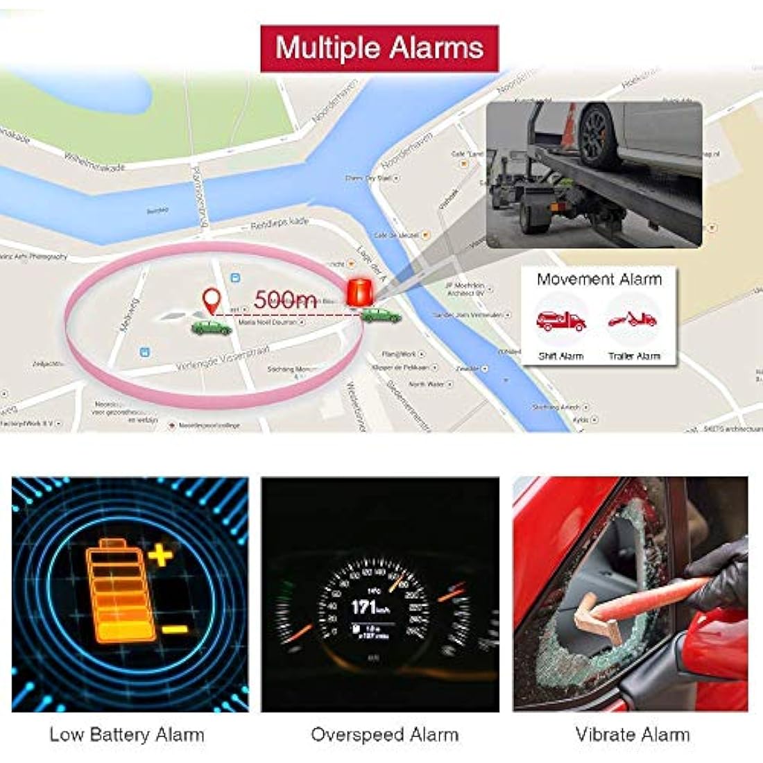 GPS Tracker, 10000mAh Battery GPS Car Tracker with Magnet, Waterproof Real Time Positioning Anti Lost Tracking Device for Fleet, Van, Vehicle, Worldwide Coverage No Distance Limit No Subscription Fee